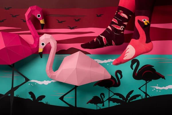 Sfeerimpressie Sokken Met Flamingo'S - Many Mornings - Pink Flamingo